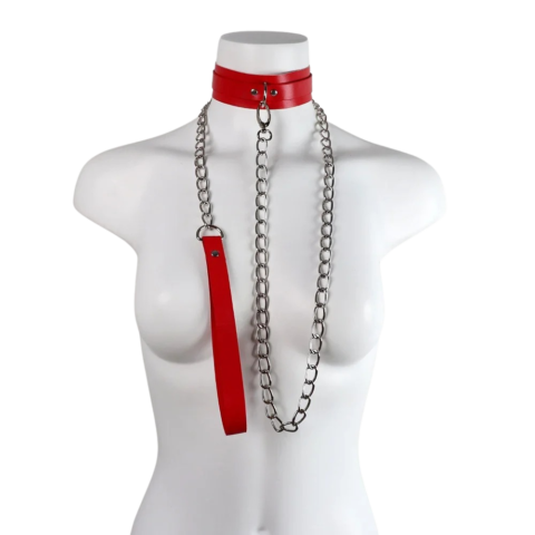 BDSM collar in red